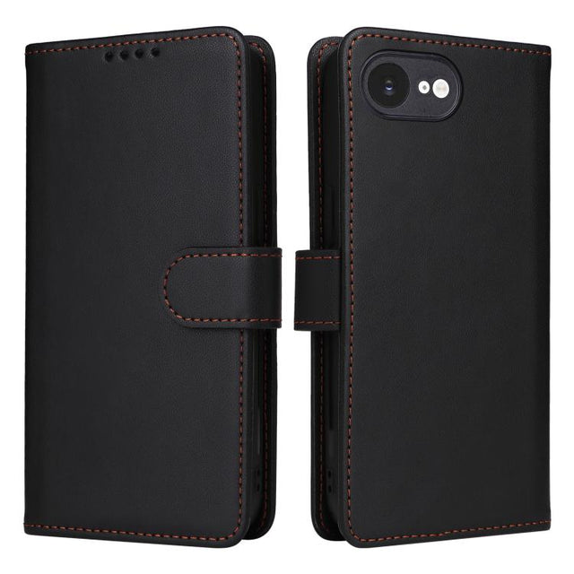 For iPhone 16e BETOPNICE BN-005 2 in 1 Detachable Imitate Genuine Leather Phone Case(Black)