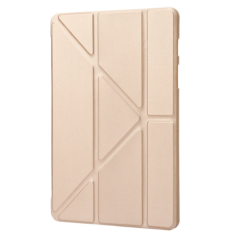 For Samsung Galaxy Tab S9 Deformation Silicone Leather Tablet Case(Gold)