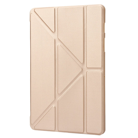 For Samsung Galaxy Tab S9 Deformation Silicone Leather Tablet Case(Gold)