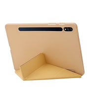 For Samsung Galaxy Tab S9 Deformation Silicone Leather Tablet Case(Gold)