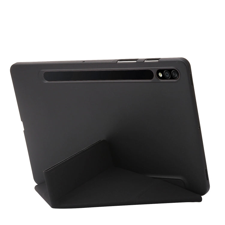For Samsung Galaxy Tab S9 Deformation Silicone Leather Tablet Case(Black)