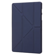 For Samsung Galaxy Tab S9 Deformation Silicone Leather Tablet Case(Dark Blue)