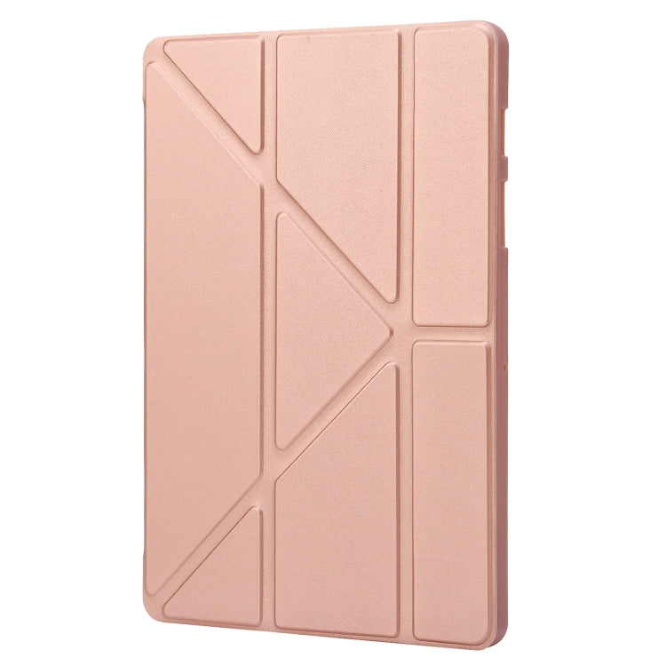 For Samsung Galaxy Tab S9 Deformation Silicone Leather Tablet Case(Rose Gold)