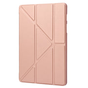 For Samsung Galaxy Tab S9 Deformation Silicone Leather Tablet Case(Rose Gold)