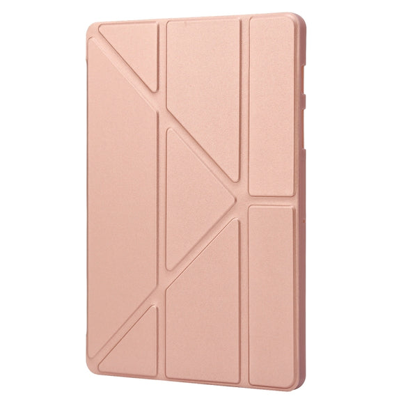 For Samsung Galaxy Tab S9 Deformation Silicone Leather Tablet Case(Rose Gold)