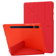 For Samsung Galaxy Tab S10+ / S9+ Deformation Silicone Leather Tablet Case(Red)