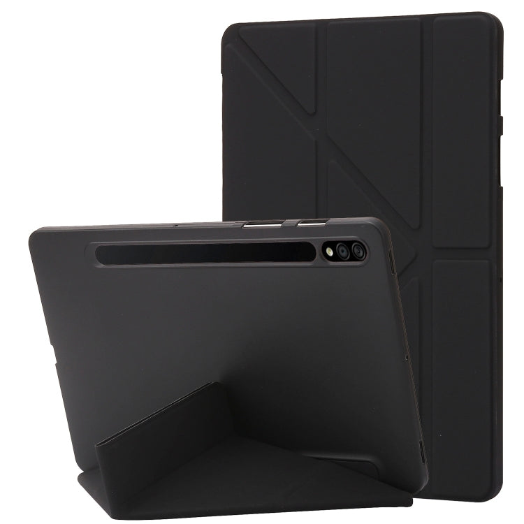 For Samsung Galaxy Tab S10+ / S9+ Deformation Silicone Leather Tablet Case(Black)