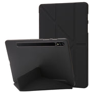 For Samsung Galaxy Tab S10+ / S9+ Deformation Silicone Leather Tablet Case(Black)
