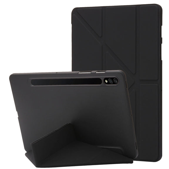For Samsung Galaxy Tab S10+ / S9+ Deformation Silicone Leather Tablet Case(Black)