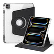 For iPad Pro 13 2024 360 Rotation Detachable Clear Acrylic Leather Tablet Case(Black) - iPad Pro 13 2024 Cases by PMC TechLife | Online Shopping South Africa | PMC TechLife | Buy Now Pay Later Mobicred
