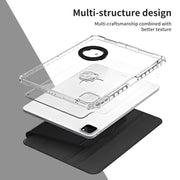 For iPad Pro 13 2024 360 Rotation Detachable Clear Acrylic Leather Tablet Case(Black)