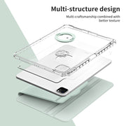 For iPad Pro 13 2024 360 Rotation Detachable Clear Acrylic Leather Tablet Case(Light Green)