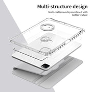 For iPad Pro 13 2024 360 Rotation Detachable Clear Acrylic Leather Tablet Case(Grey)