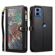 For Motorola Edge 50 Fusion ESEBLE Star Series Lanyard Zipper Wallet RFID Leather Case(Black) - Motorola Cases by ESEBLE | Online Shopping South Africa | PMC TechLife | Buy Now Pay Later Mobicred