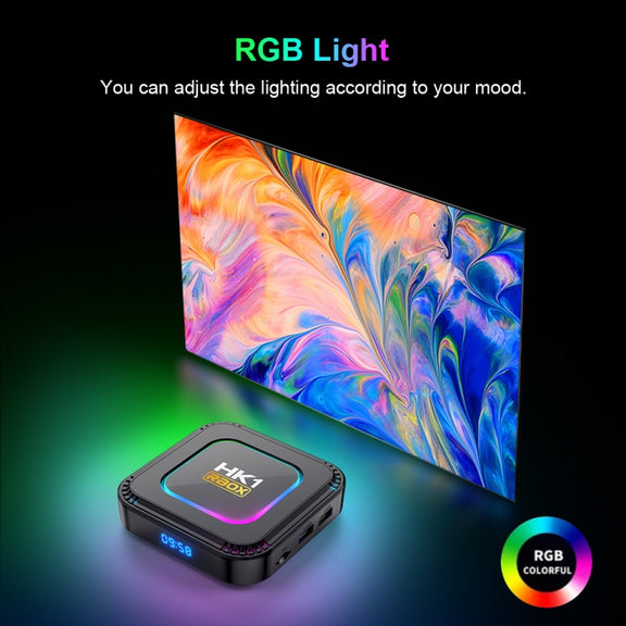 HK1 RBOX K8 8K Android 13.0 Smart TV Box with Remote Control, 2GB+16GB, RK3528 Quad-Core(UK Plug)