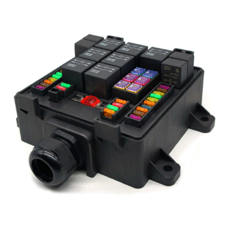 24V 4 Pin Car RV Water-resistant Fuse Relay Box Car Modified Multi-Light Control Fuse Box
