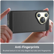 For Huawei Pura 70 Brushed Texture Carbon Fiber TPU Phone Case(Black)