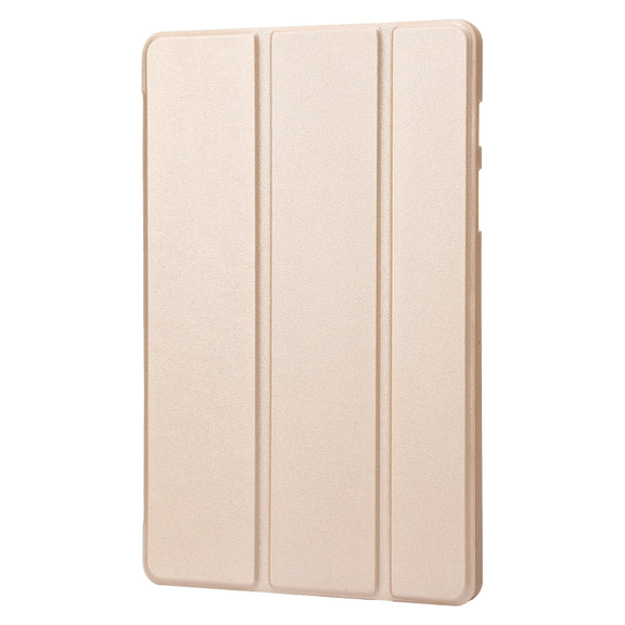 For Samsung Galaxy Tab S9+ / S10+ 3-Fold Holder Silicone Leather Tablet Case(Gold)