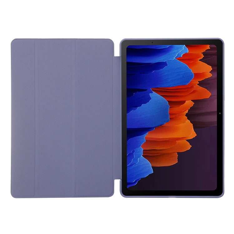 For Samsung Galaxy Tab S9+ / S10+ 3-Fold Holder Silicone Leather Tablet Case(Red)