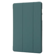 For Samsung Galaxy Tab S9 3-Fold Holder Silicone Leather Tablet Case(Dark Green)