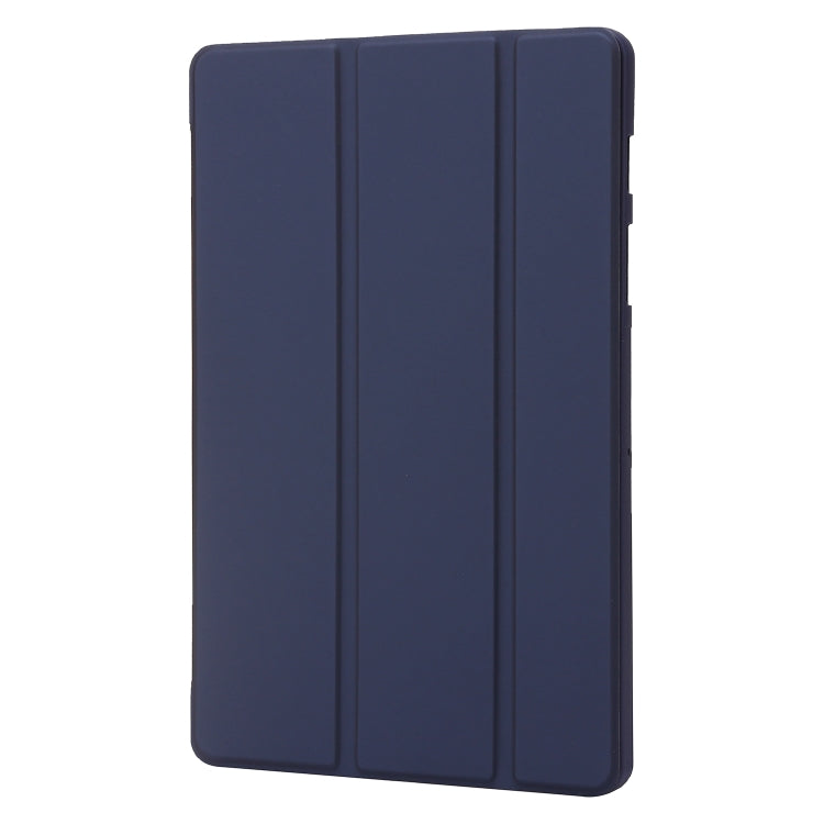 For Samsung Galaxy Tab S10 FE / S9 FE / S9 3-Fold Holder Silicone Leather Tablet Case(Dark Blue)