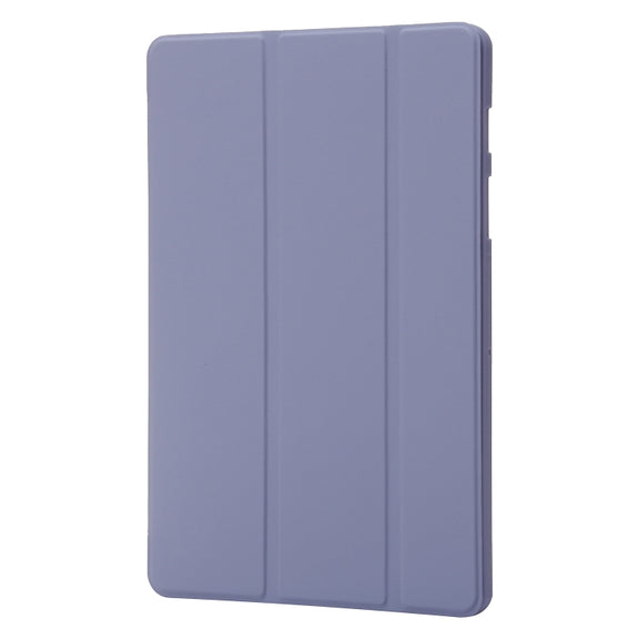 For Samsung Galaxy Tab S9 3-Fold Holder Silicone Leather Tablet Case(Purple)