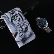 For Motorola Moto G Play 4G 2024 Coloured Drawing Flip Leather Phone Case(Tiger)