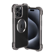 For iPhone 15 Pro Max R-JUST RJ51 Hollow MagSafe Magnetic Metal Phone Case(Space Grey)