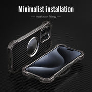 For iPhone 16 Pro Max R-JUST RJ51 Hollow MagSafe Magnetic Metal Phone Case(Space Grey)