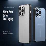 For iPhone 15 Plus R-JUST RJ52 3-Line Style Metal TPU Shockproof Phone Case(Silver)