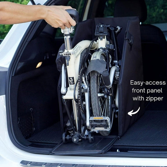 Oxford Cloth Car Trunk Folding Bicycle Storage Box with Dust Cover(Black)