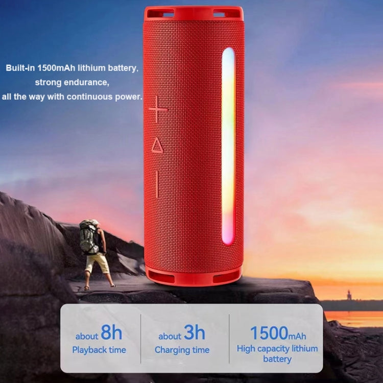 T&G TG374 Portable 3D Stereo Bluetooth Speaker Subwoofer Support FM / TF Card / RGB Light(Black)