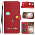 For iPhone 16e Cartoon Cats Leather Phone Case(Red) - iPhone 16e Cases by PMC TechLife | Online Shopping South Africa | PMC TechLife | Buy Now Pay Later Mobicred