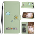 For iPhone 16e Cartoon Cats Leather Phone Case(Green) - iPhone 16e Cases by PMC TechLife | Online Shopping South Africa | PMC TechLife | Buy Now Pay Later Mobicred