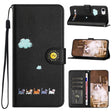 For iPhone 16e Cartoon Cats Leather Phone Case(Black) - iPhone 16e Cases by PMC TechLife | Online Shopping South Africa | PMC TechLife | Buy Now Pay Later Mobicred