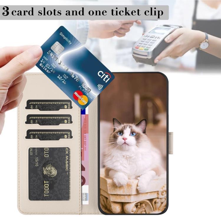 For iPhone 16e Cartoon Cats Leather Phone Case(Beige White)