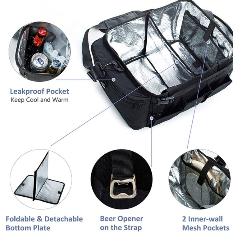 Foldable and Portable Outdoor Car Camping Picnic Storage Bag(Black)