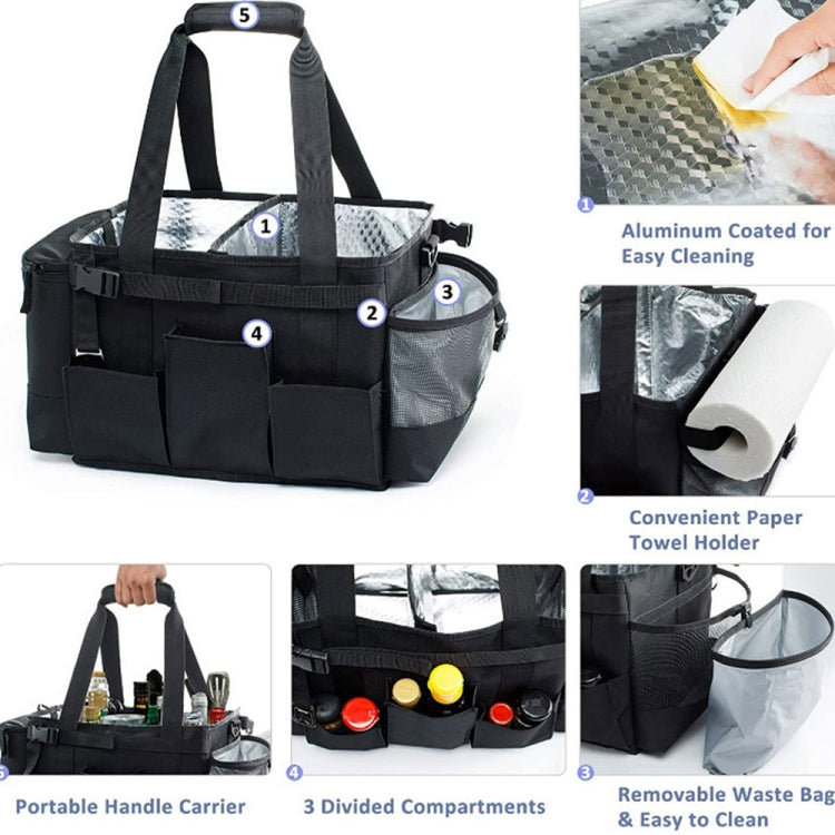 Foldable and Portable Outdoor Car Camping Picnic Storage Bag(Black)