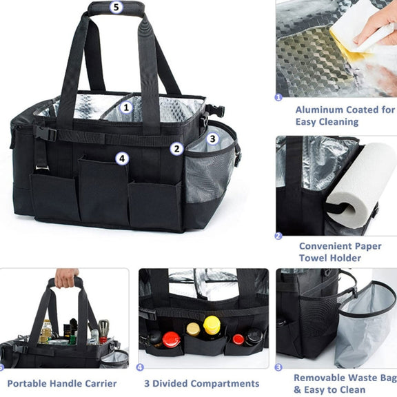 Foldable and Portable Outdoor Car Camping Picnic Storage Bag(Black)