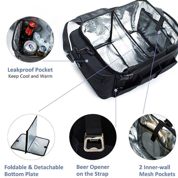 Large Foldable and Portable Outdoor Car Camping Picnic Storage Bag(Grey)