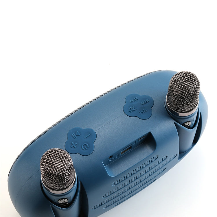 T&G TG542 LED Flash Wireless Bluetooth Karaoke Speaker with Microphone(Light Blue)