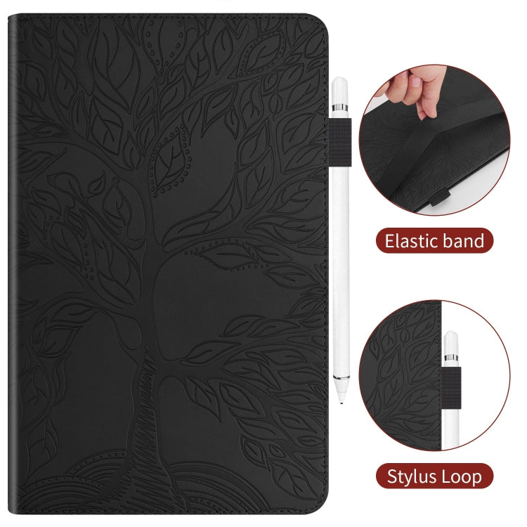 For Honor Pad 9 Tree Life Series Embossed Leather Tablet Case(Black)