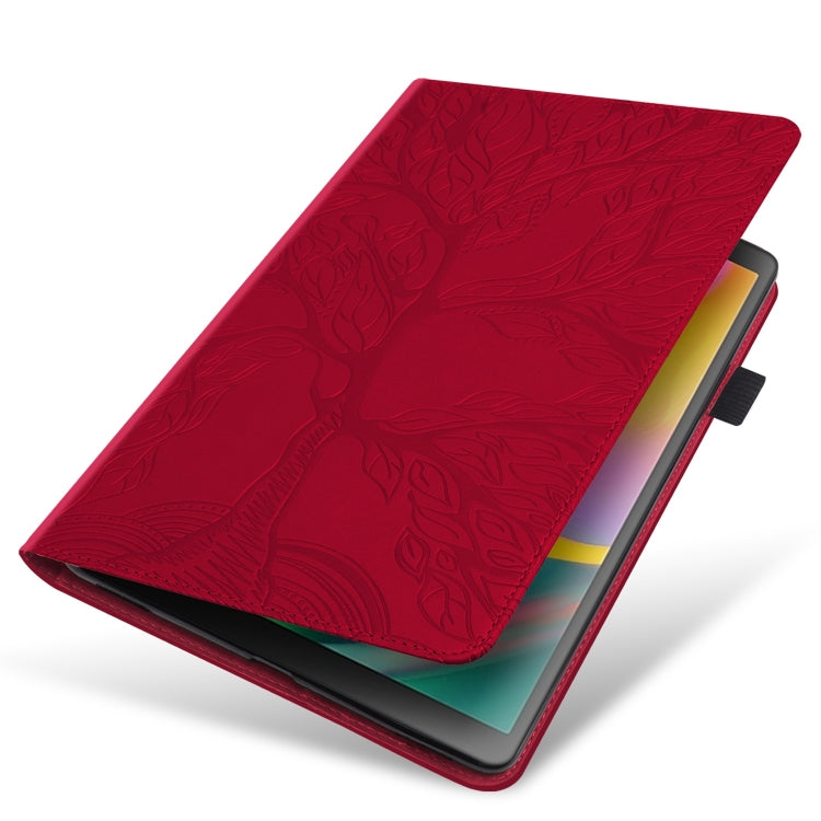 For Honor Pad 9 Tree Life Series Embossed Leather Tablet Case(Red)