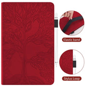 For Honor Pad 9 Tree Life Series Embossed Leather Tablet Case(Red)