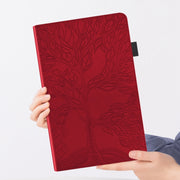 For Honor Pad 9 Tree Life Series Embossed Leather Tablet Case(Red)