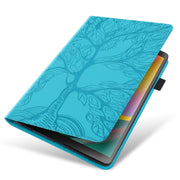 For Honor Pad X8a Tree Life Series Embossed Leather Tablet Case(Lake Blue)