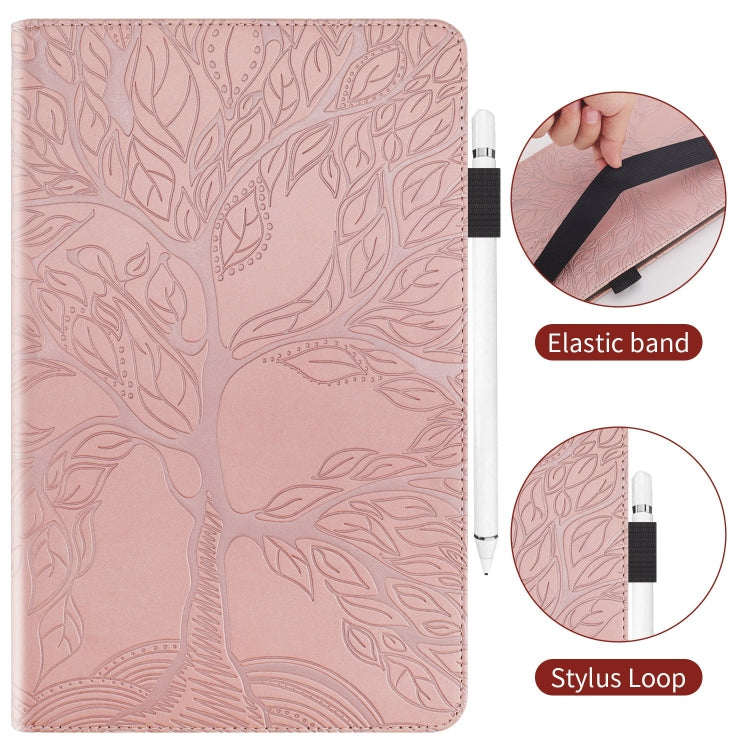 For Honor Pad X8a Tree Life Series Embossed Leather Tablet Case(Rose Gold)