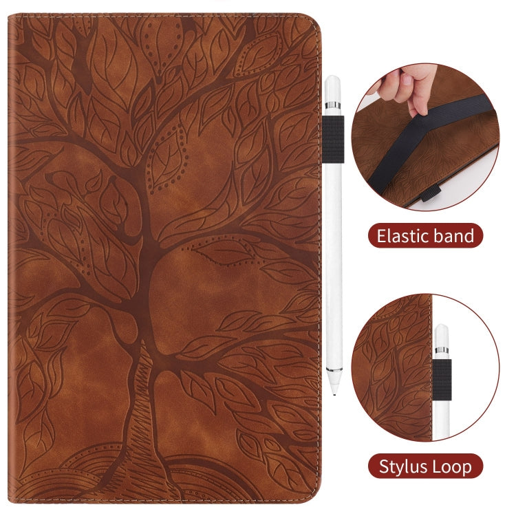 For Honor Pad X8a Tree Life Series Embossed Leather Tablet Case(Brown)