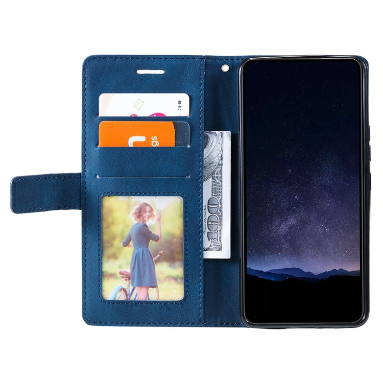 For iPhone 16 Pro Max Skin Feel Splicing Leather Phone Case(Blue)