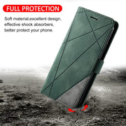 For iPhone 16 Skin Feel Splicing Leather Phone Case(Green)